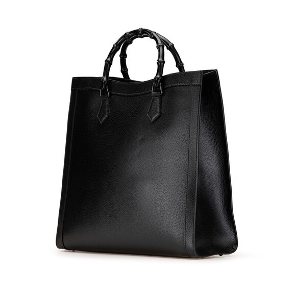 Gucci Bamboo Diana Sherry Tote Shoulder Bag Black Leather - Picture 2 of 8